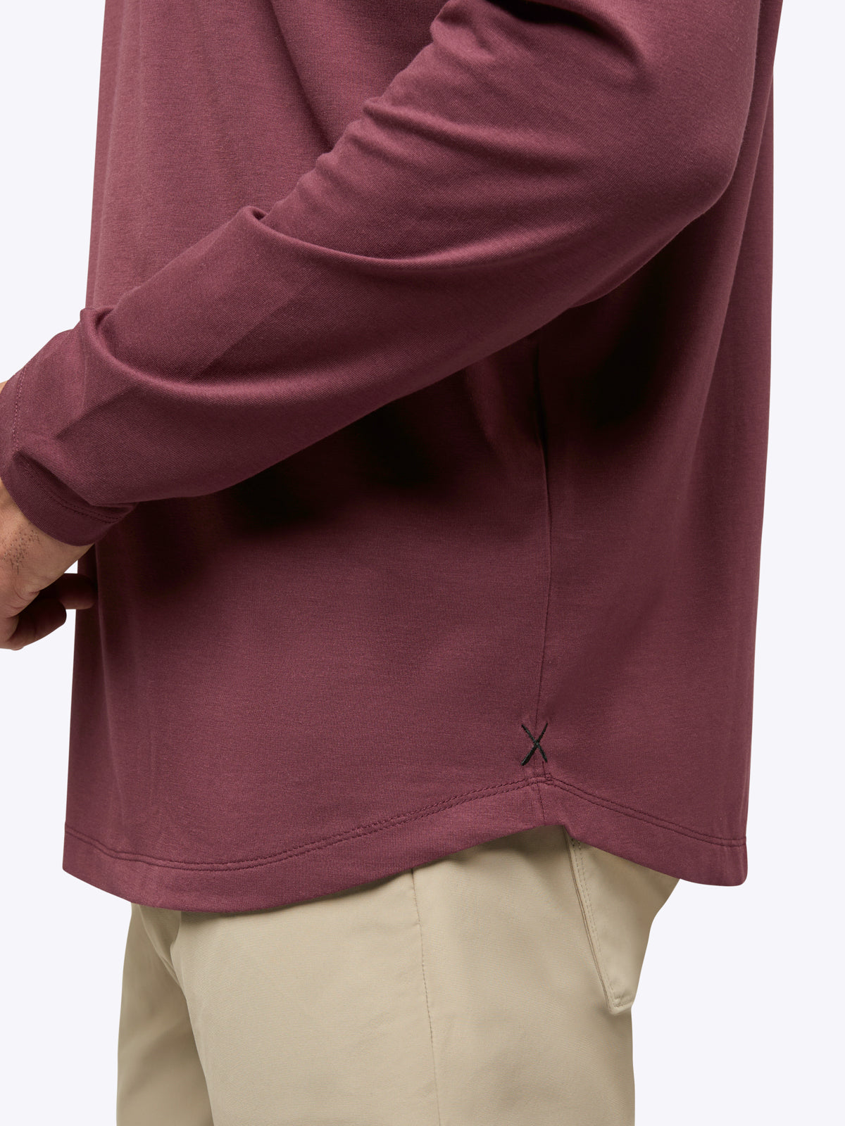 AO Long Sleeve Curve-Hem Tee | Currant Signature-Fit PYCA Pro®
