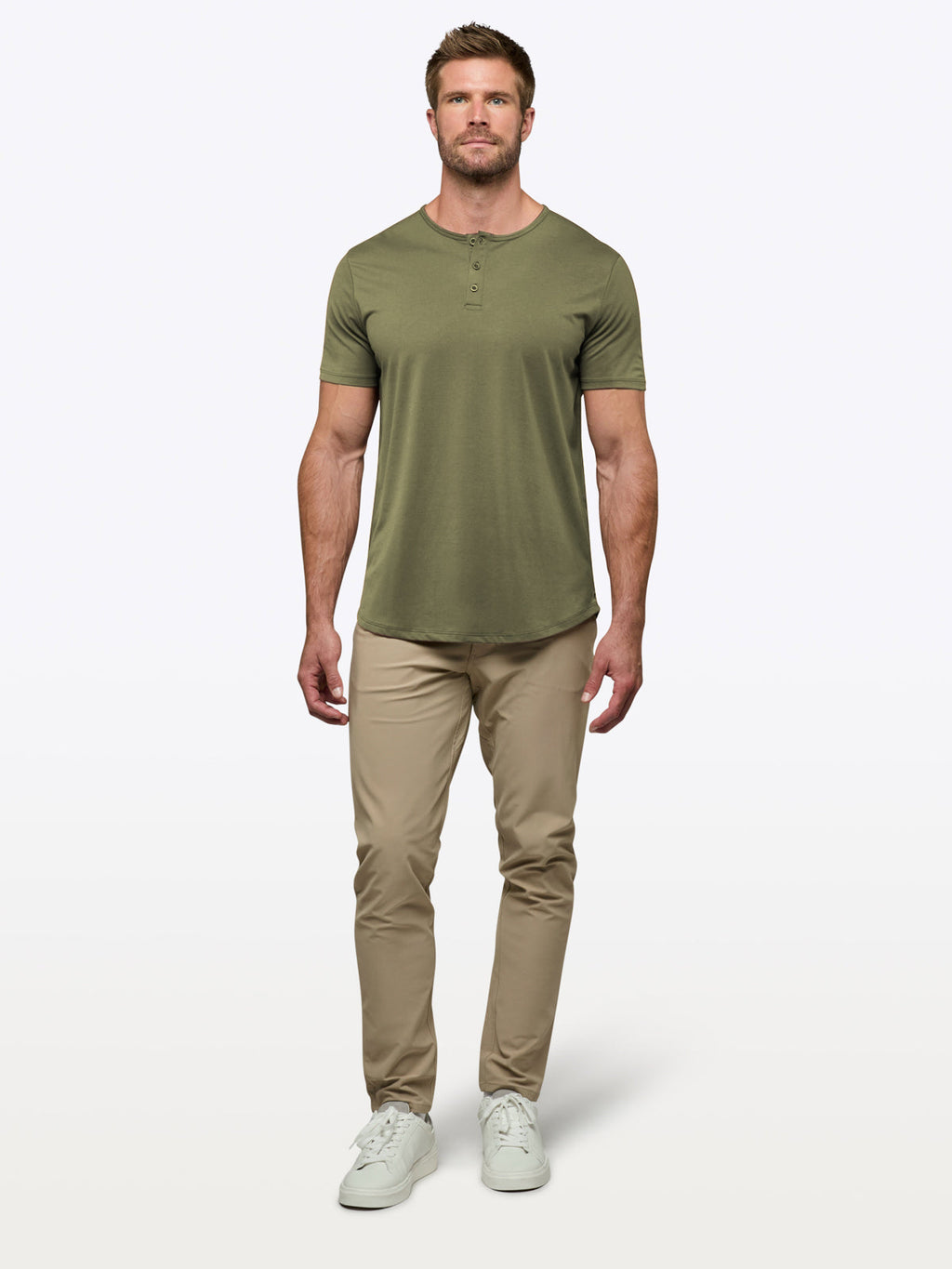 AO Henley Curve-Hem | Capers Signature-Fit PYCA Pro®