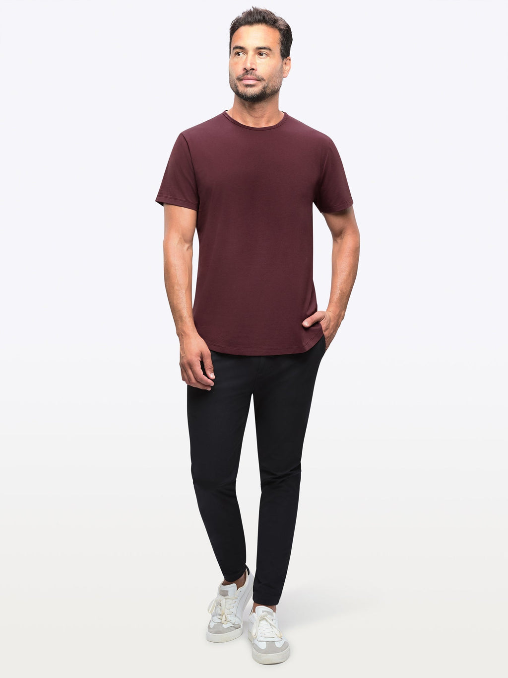 AO Curve-Hem Tee | Deep Cranberry Signature-Fit PYCA Pro®