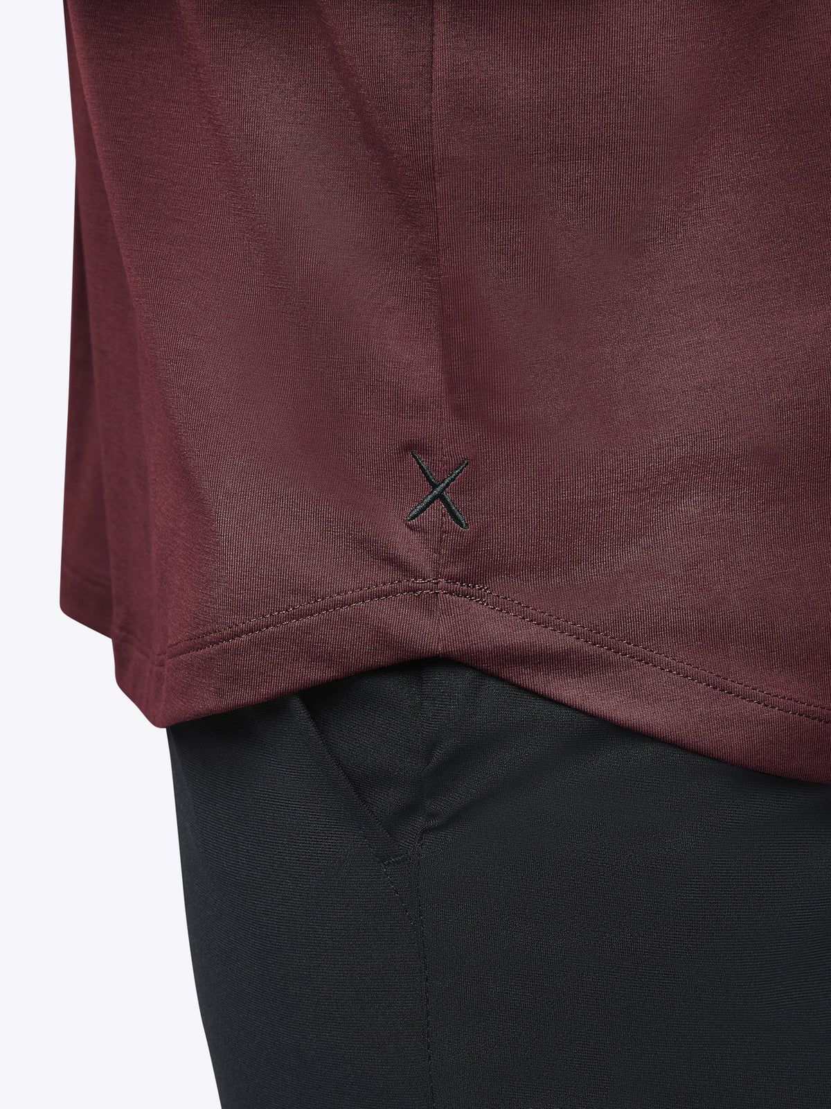 AO Long Sleeve Curve-Hem Tee | Deep Cranberry Signature-fit PYCA Pro®
