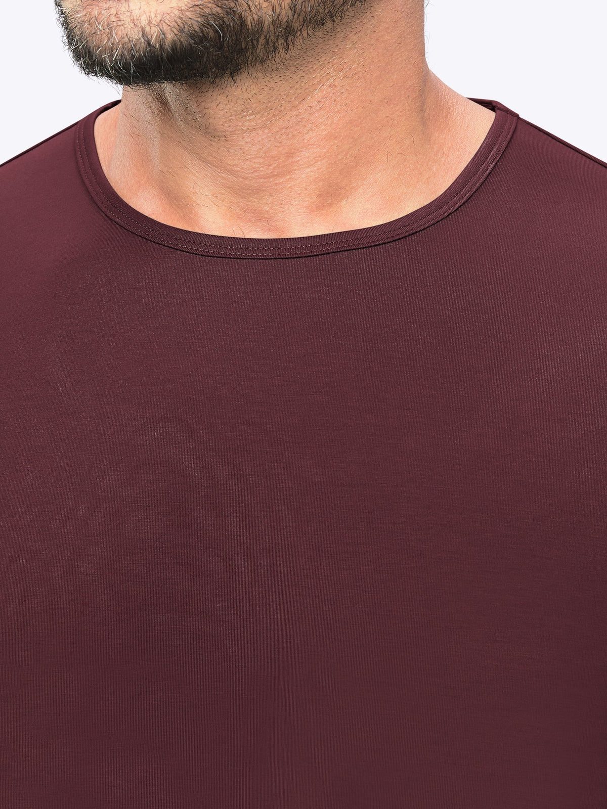 AO Long Sleeve Curve-Hem Tee | Deep Cranberry Signature-fit PYCA Pro®