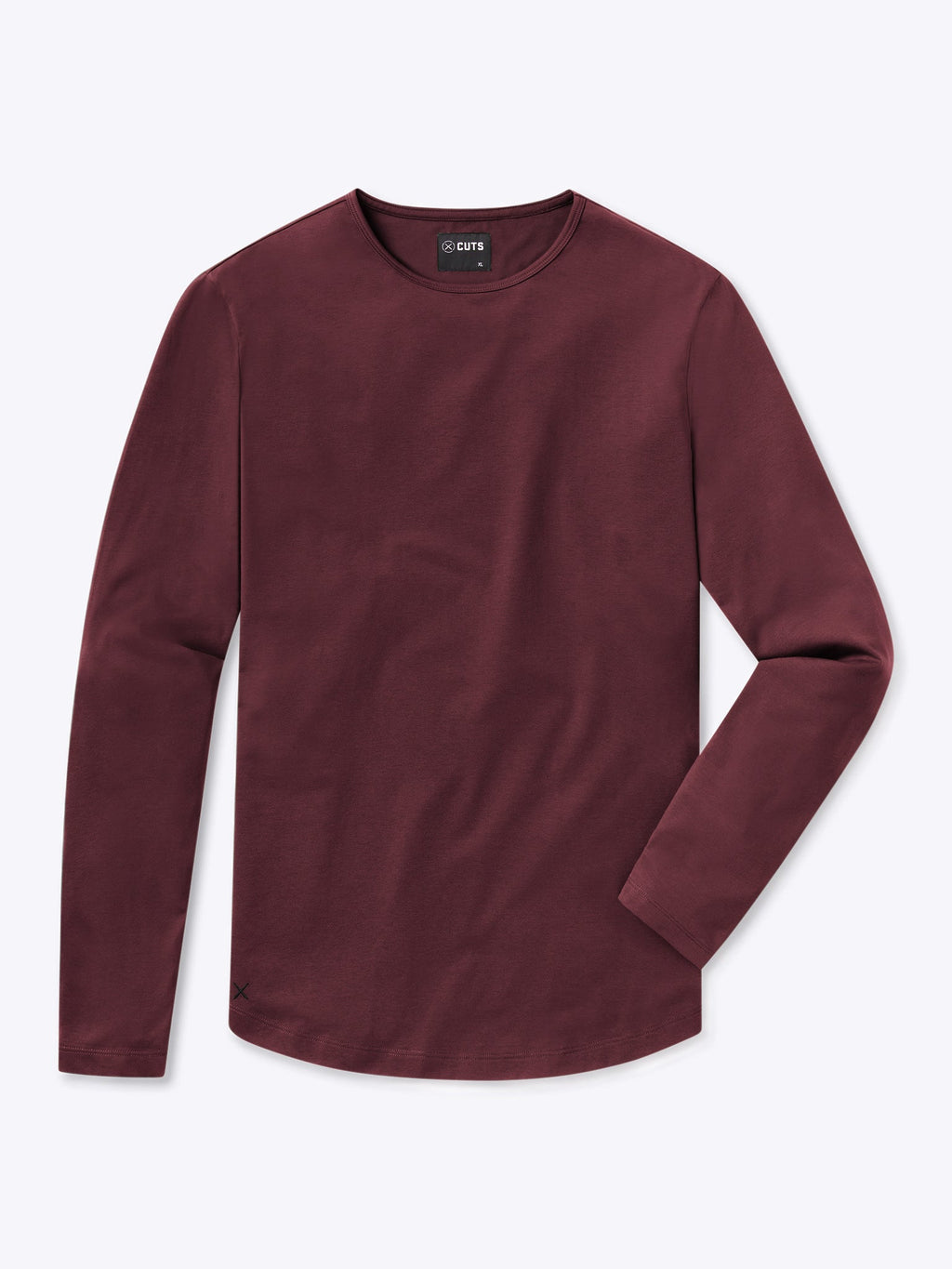 AO Long Sleeve Curve-Hem Tee | Deep Cranberry Signature-fit PYCA Pro®