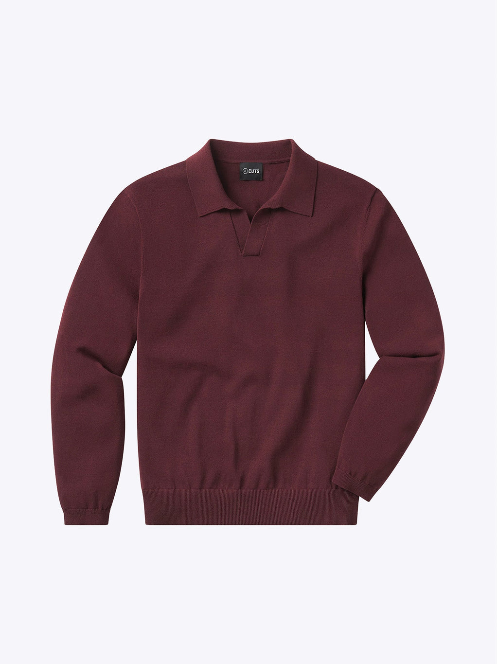 Riviera Knit Long Sleeve Polo | Deep Cranberry Signature-Fit