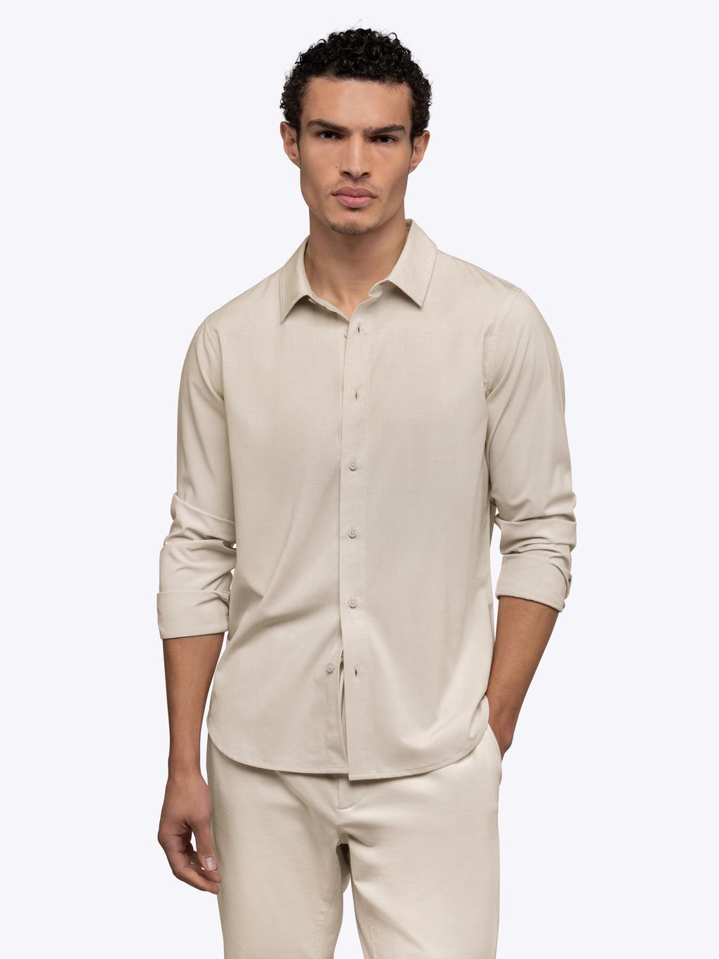 SoHo Long Sleeve Button Up | Sand Dune Signature-fit