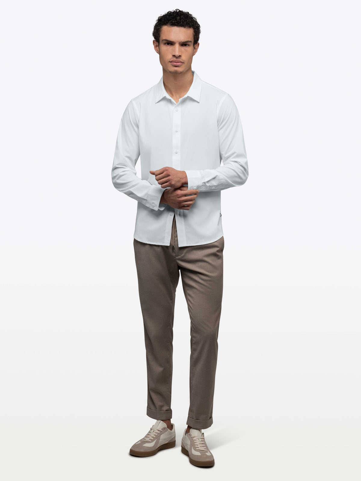Soho Long Sleeve Button Up | White Signature-fit
