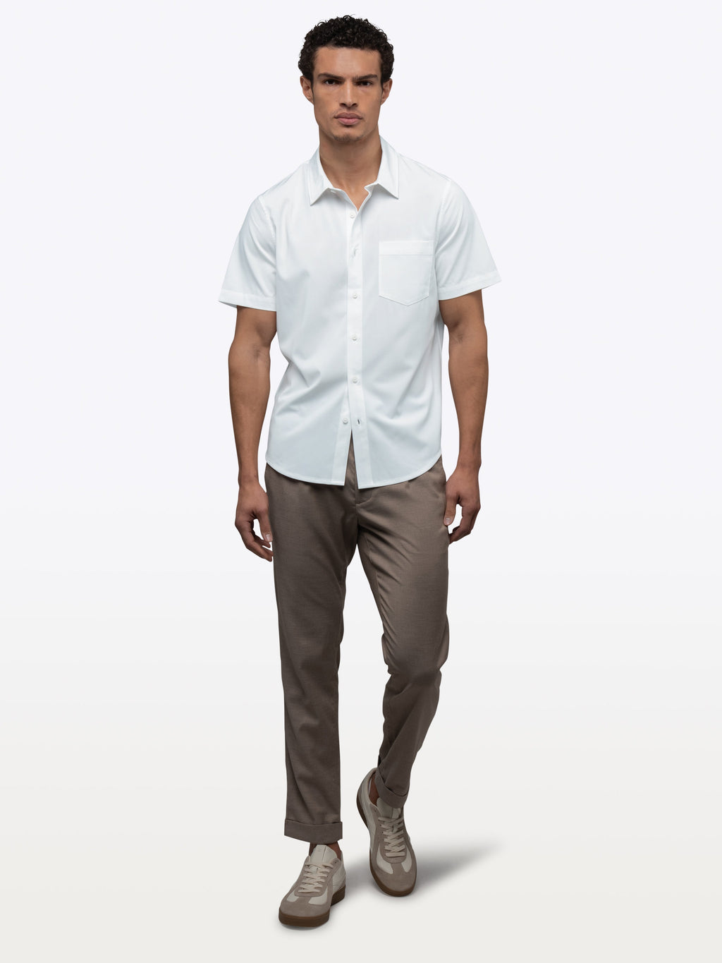 SoHo Short Sleeve Button Up | White Signature-fit