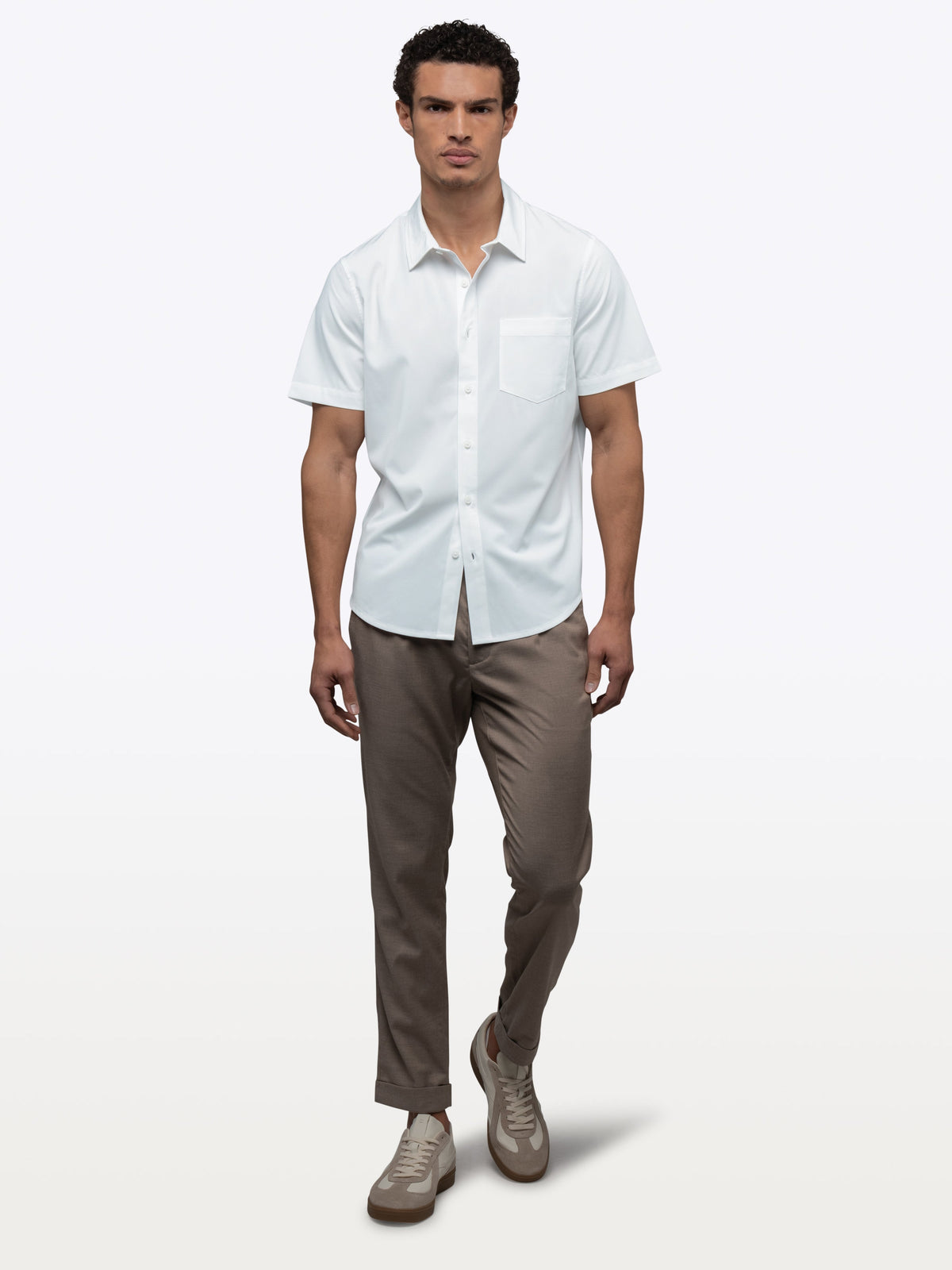 SoHo Short Sleeve Button Up | White Signature-fit