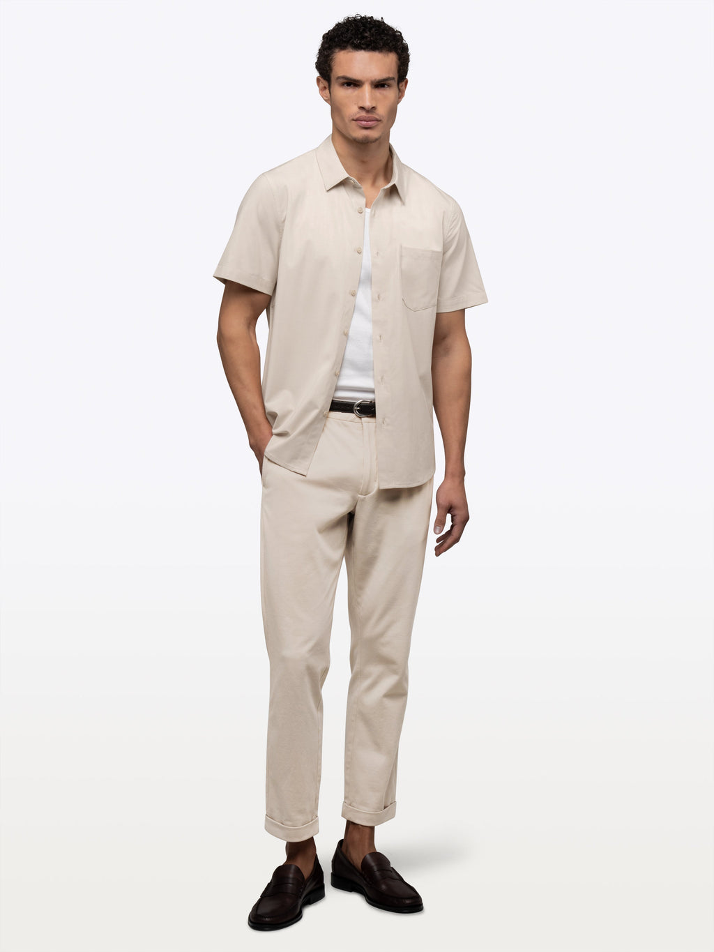 SoHo Short Sleeve Button Up | Sand Dune Signature-fit