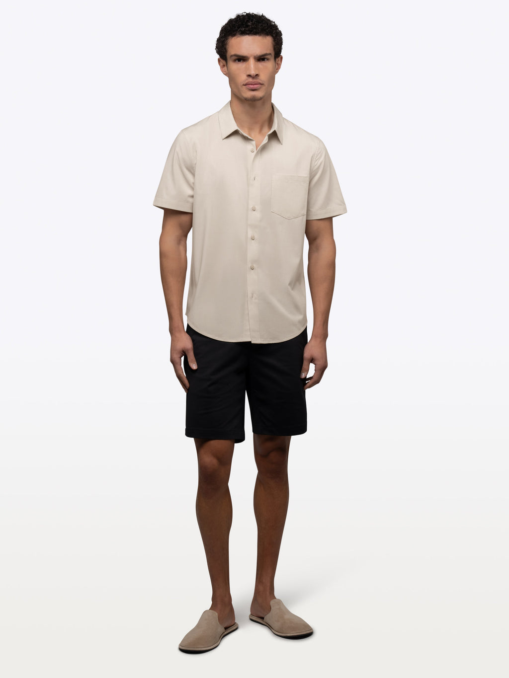 SoHo Short Sleeve Button Up | Sand Dune Signature-fit
