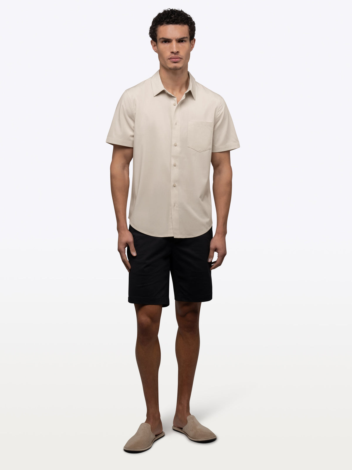 SoHo Short Sleeve Button Up | Sand Dune Signature-fit
