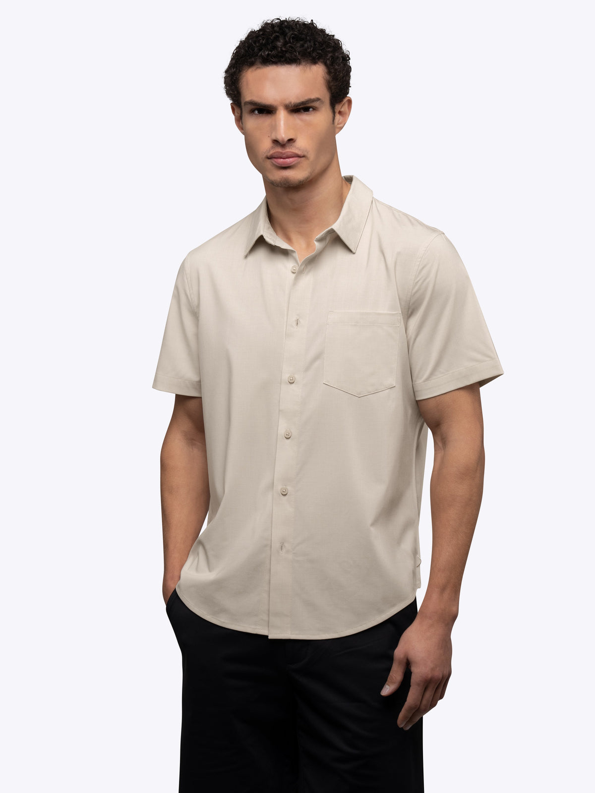 SoHo Short Sleeve Button Up | Sand Dune Signature-fit
