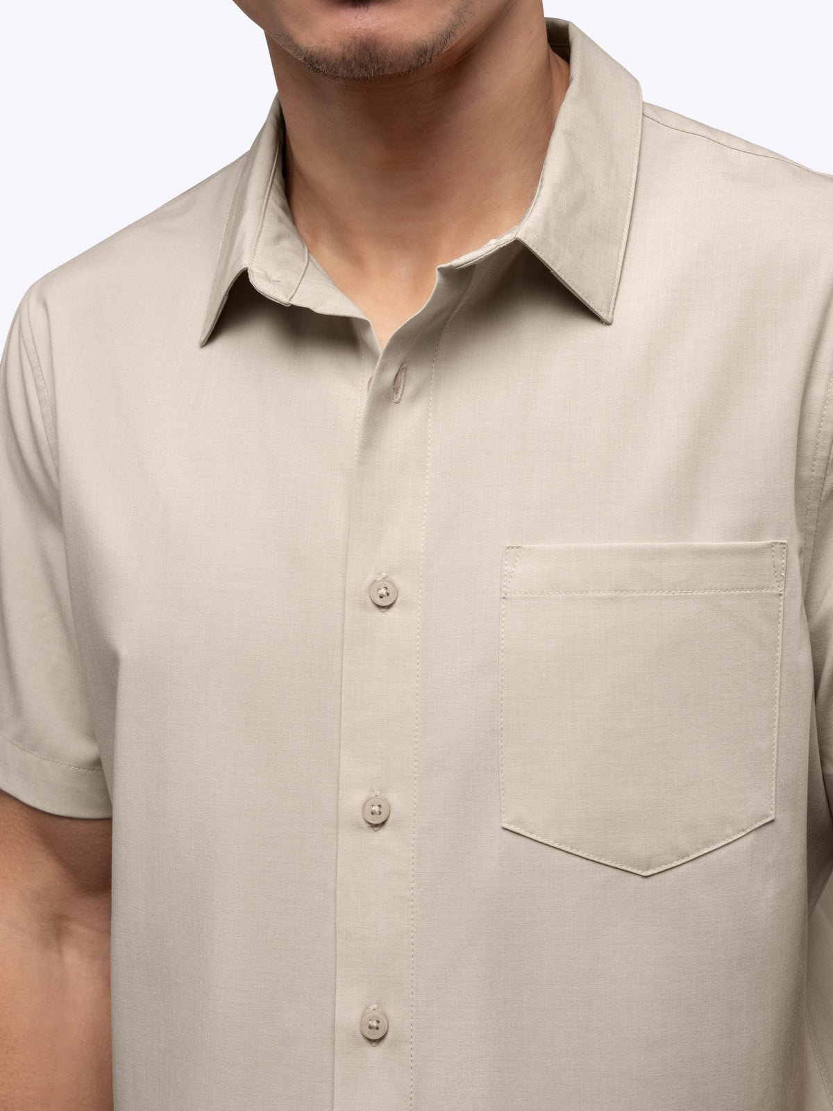 SoHo Short Sleeve Button Up | Sand Dune Signature-fit