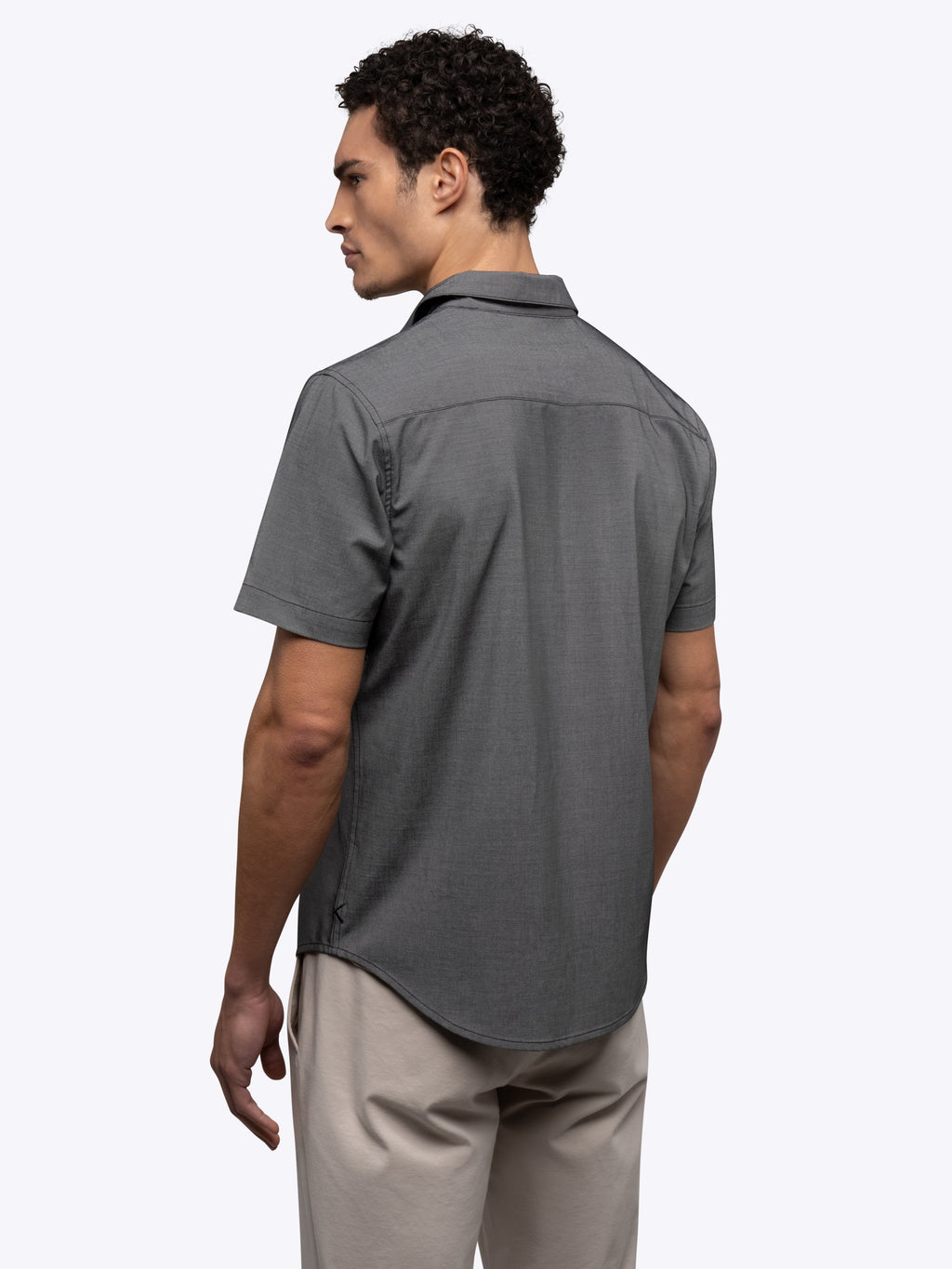 SoHo Short Sleeve Button Up | Heather Black Signature-fit