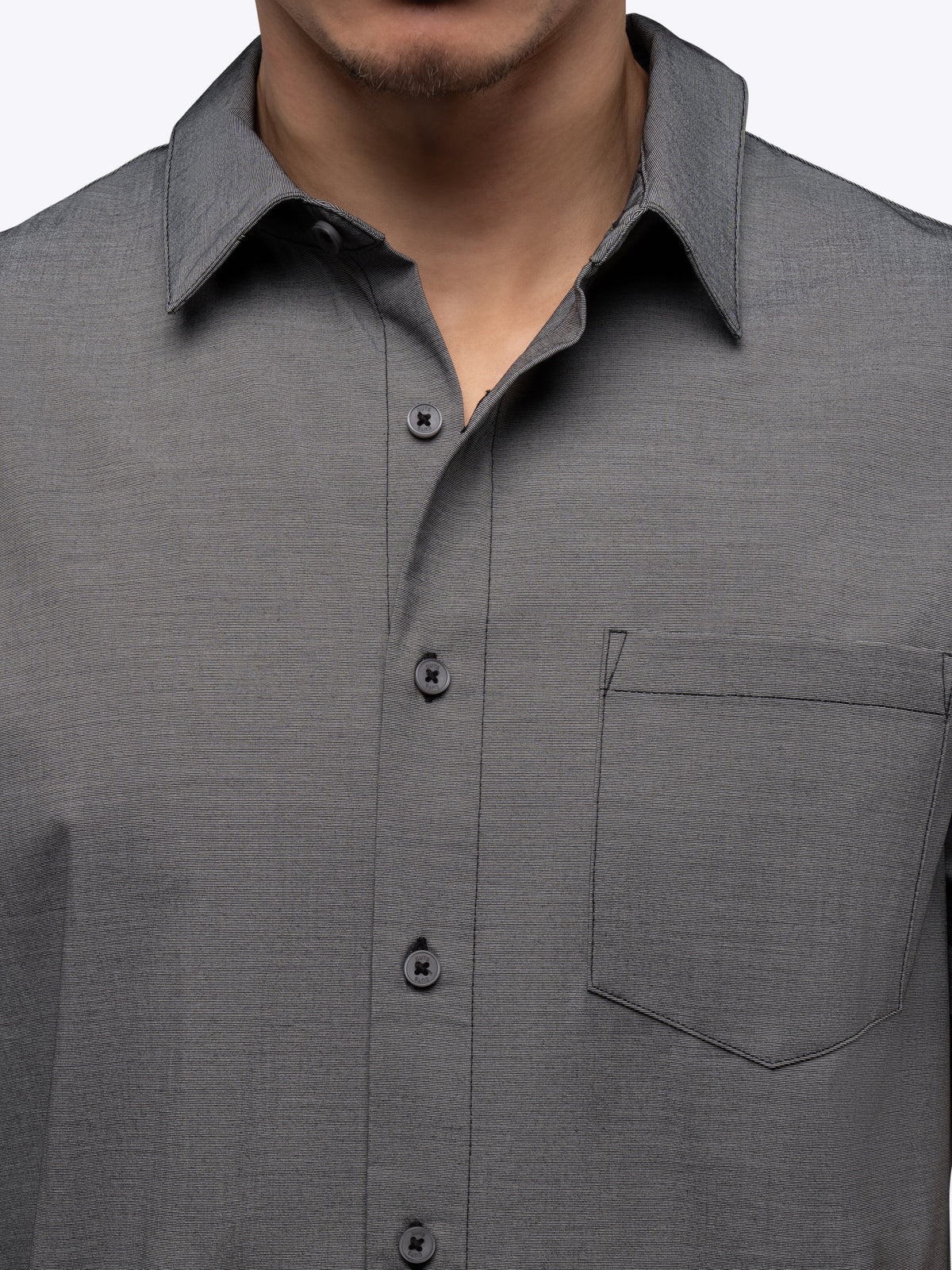 SoHo Short Sleeve Button Up | Heather Black Signature-fit