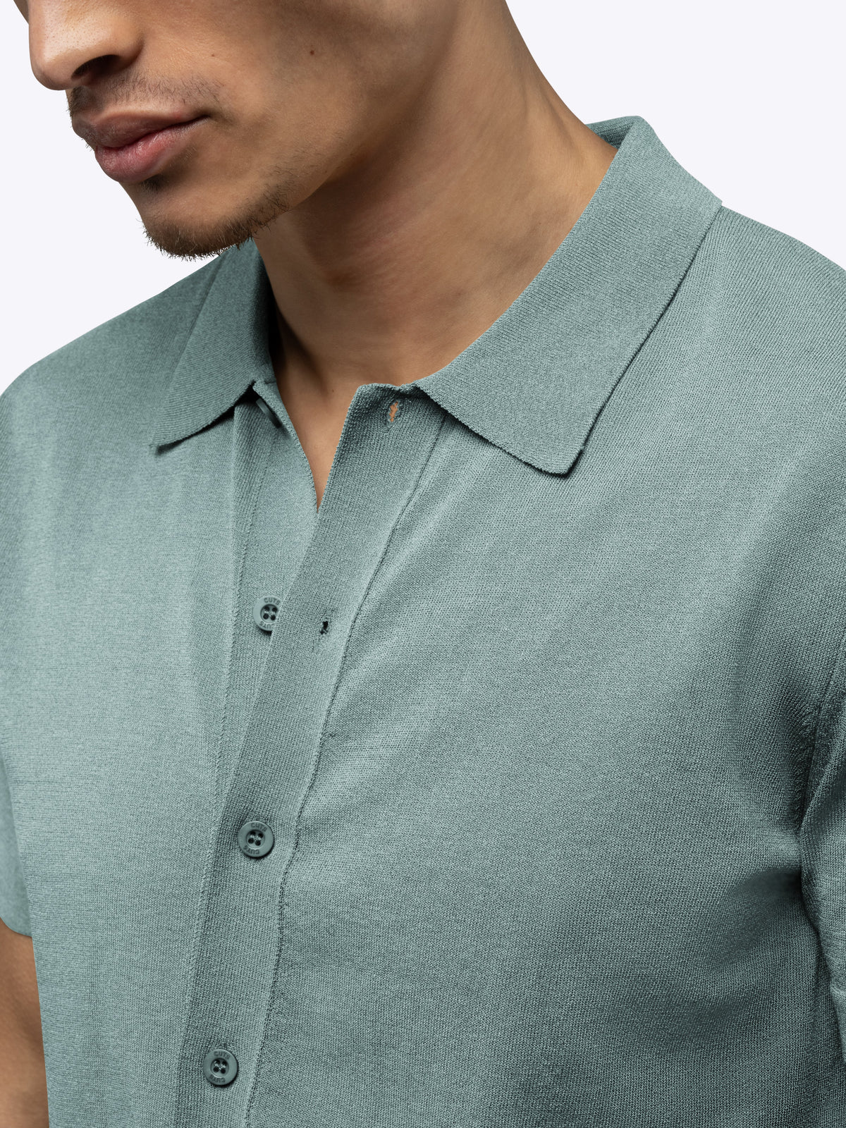 Riviera Knit Button Up | Stormy Sea Signature-Fit