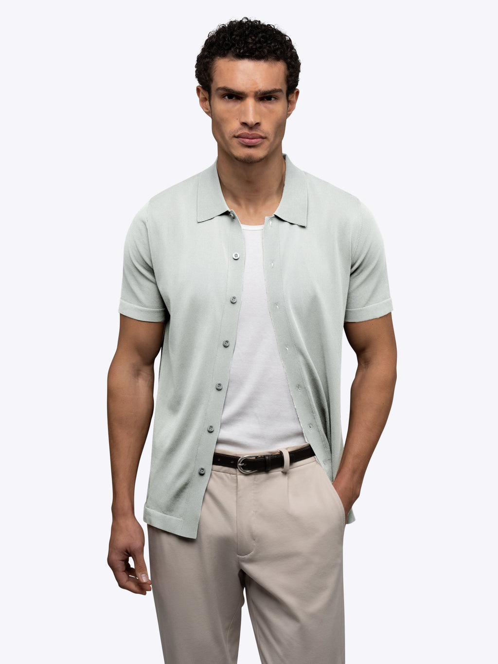 Riviera Knit Button Up | Metal Signature-Fit