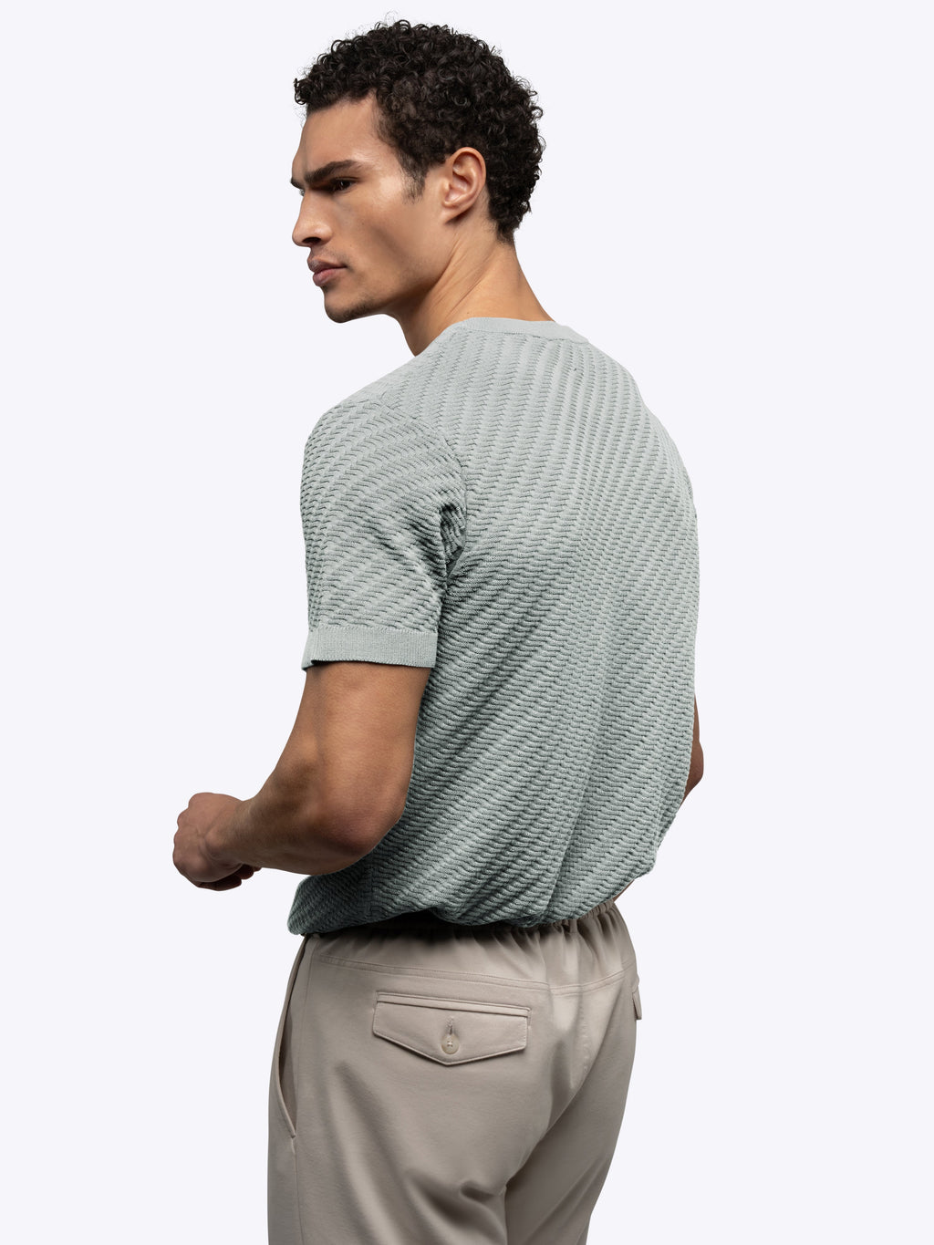Riviera Knit Textured Tee | Metal Signature-Fit