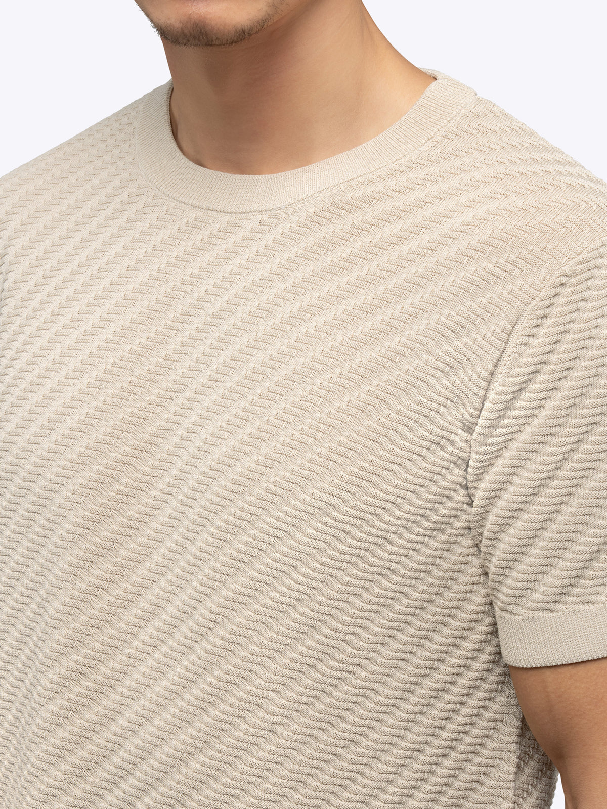 Riviera Knit Textured Tee | Sand Dune Signature-Fit