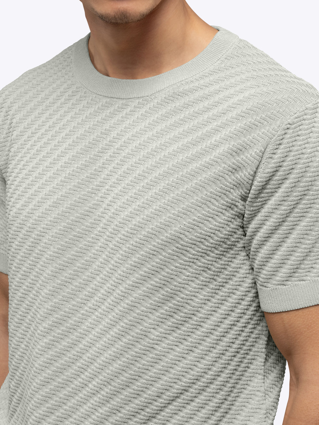 Riviera Knit Textured Tee | Morning Dove Signature-Fit