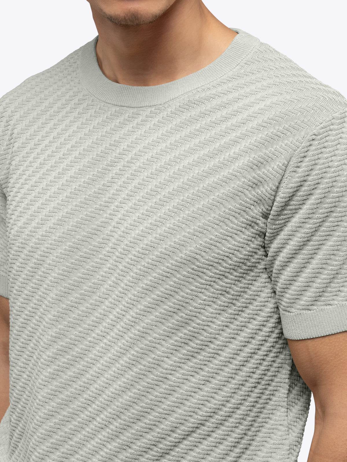 Riviera Knit Textured Tee | Morning Dove Signature-Fit