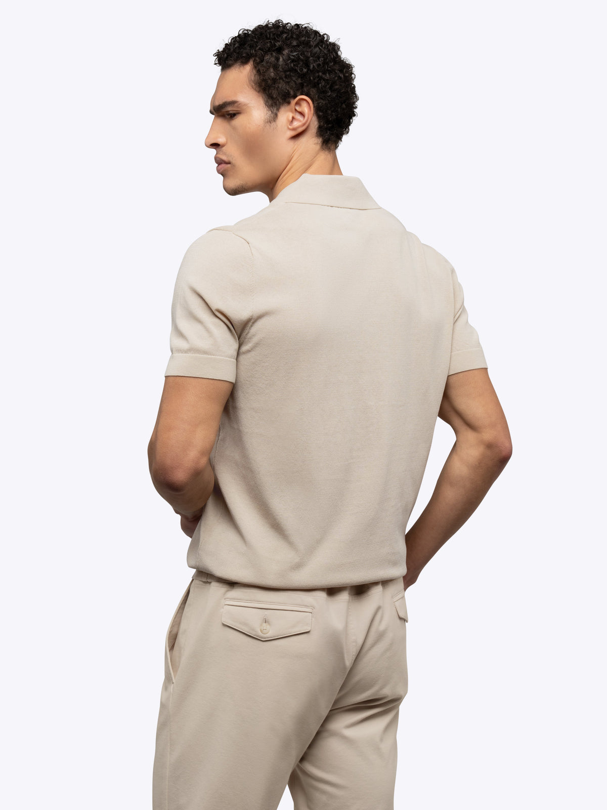 Riviera Knit Polo | Sand Dune Signature-Fit