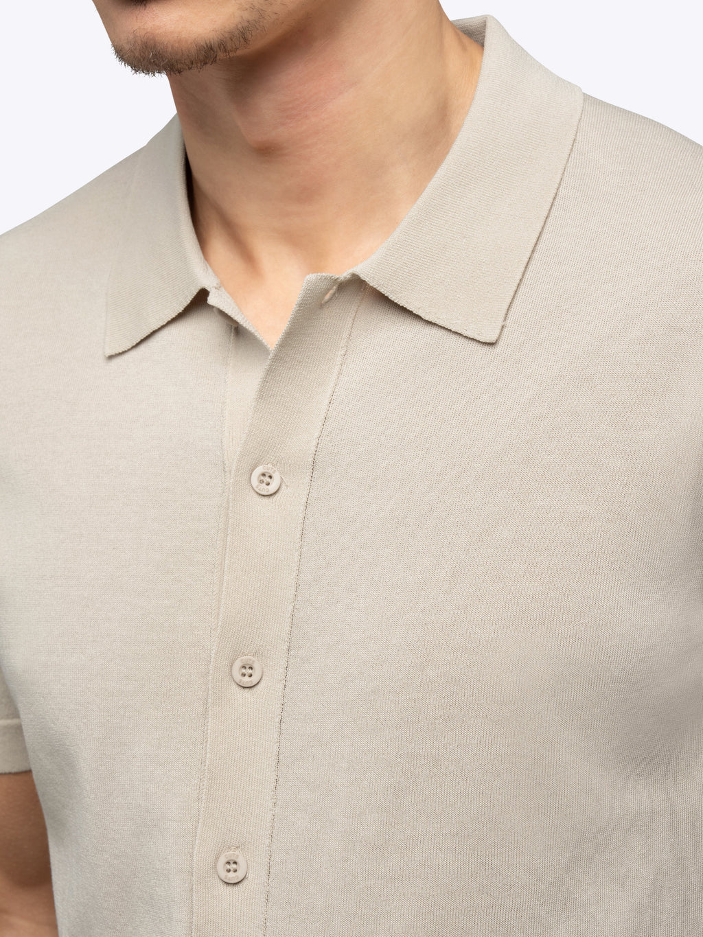 Riviera Knit Button Up | Sand Dune Signature-Fit