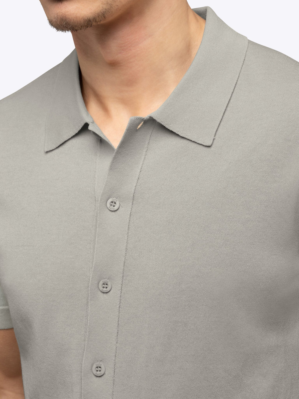 Riviera Knit Button Up | Morning Dove Signature-Fit