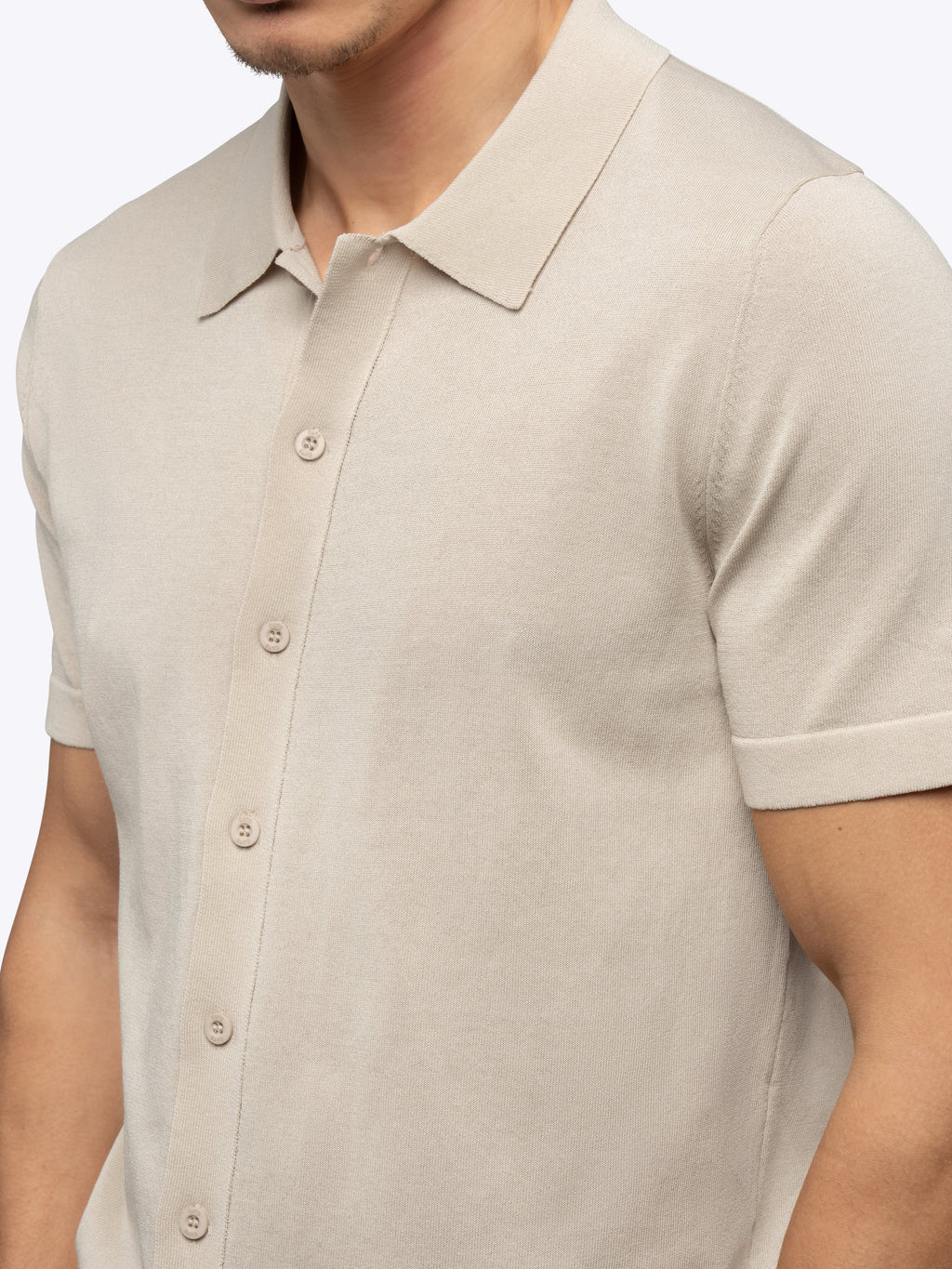 Riviera Knit Button Up | Sand Dune Signature-Fit