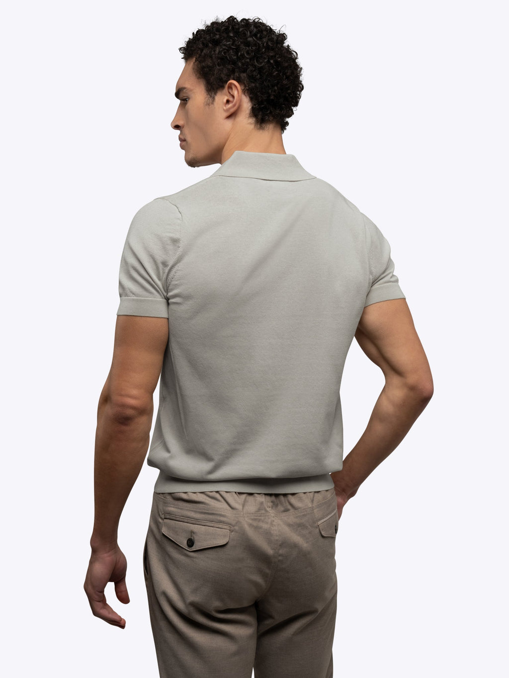 Riviera Knit Polo | Morning Dove Signature-Fit