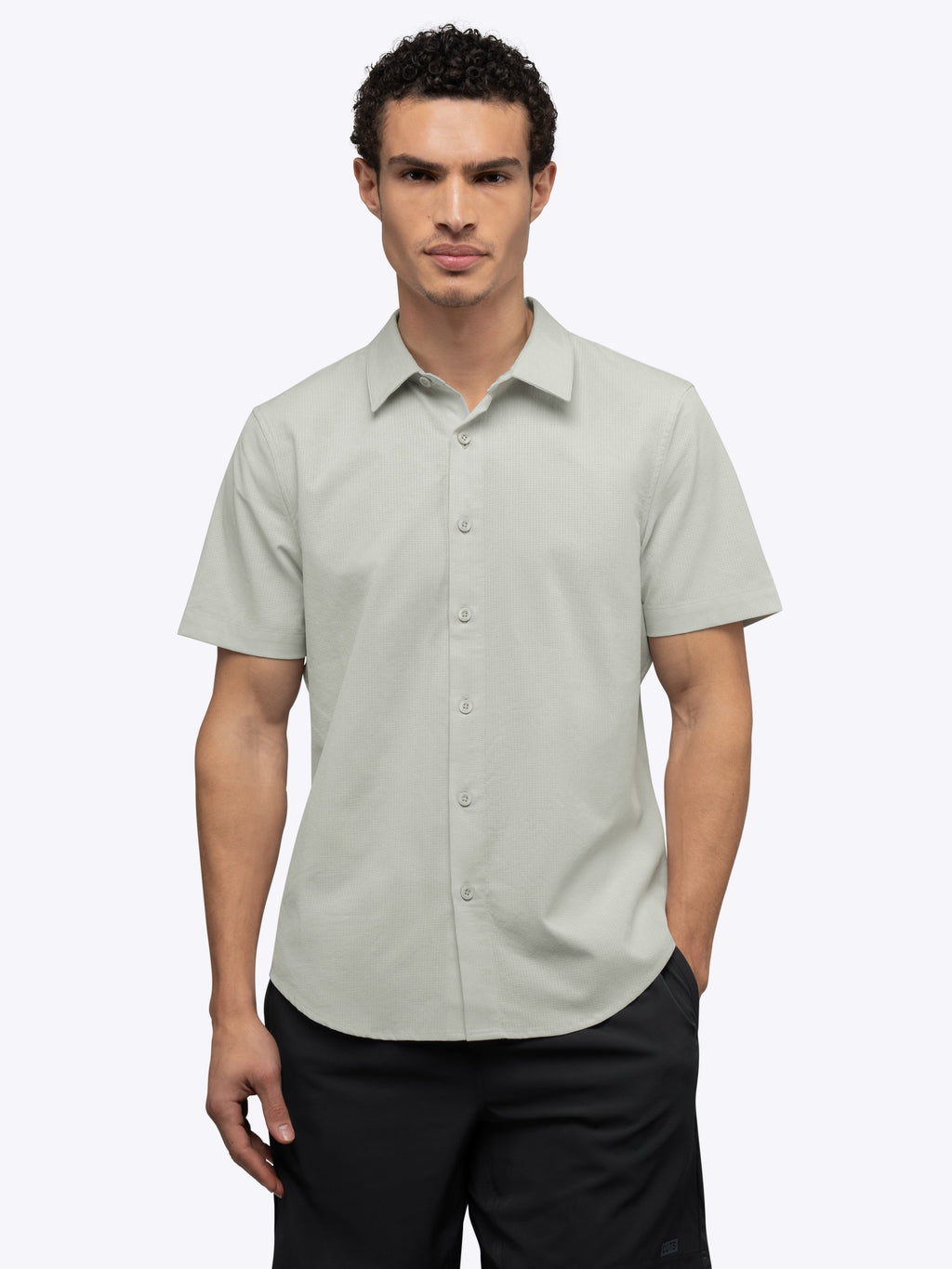 Crossover Button Up | Morning Dove Signature Fit