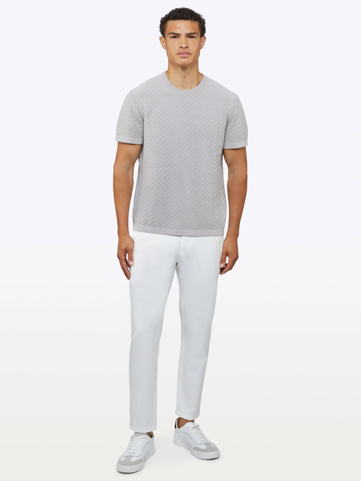 Riviera Knit Textured Tee | Dusky Graphite Signature-Fit