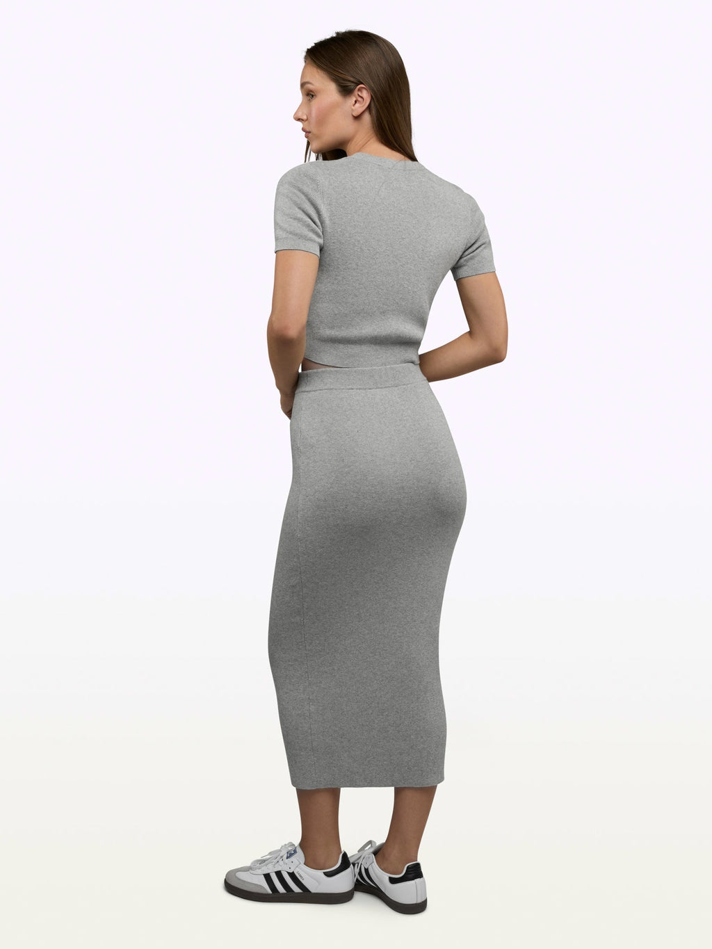 Soho Knit Tee | Heather Grey Form-fitting