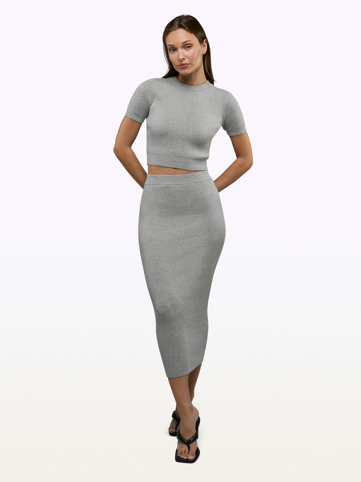 Soho Knit Tee | Heather Grey Form-fitting