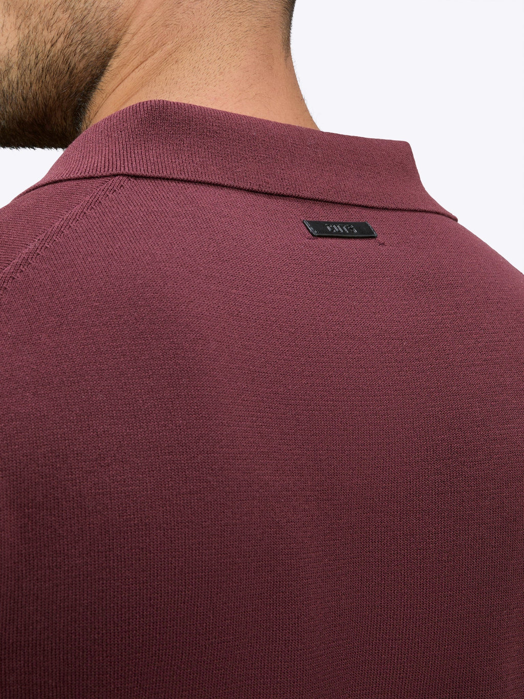 Riviera Knit Long Sleeve Polo | Deep Cranberry Signature-Fit