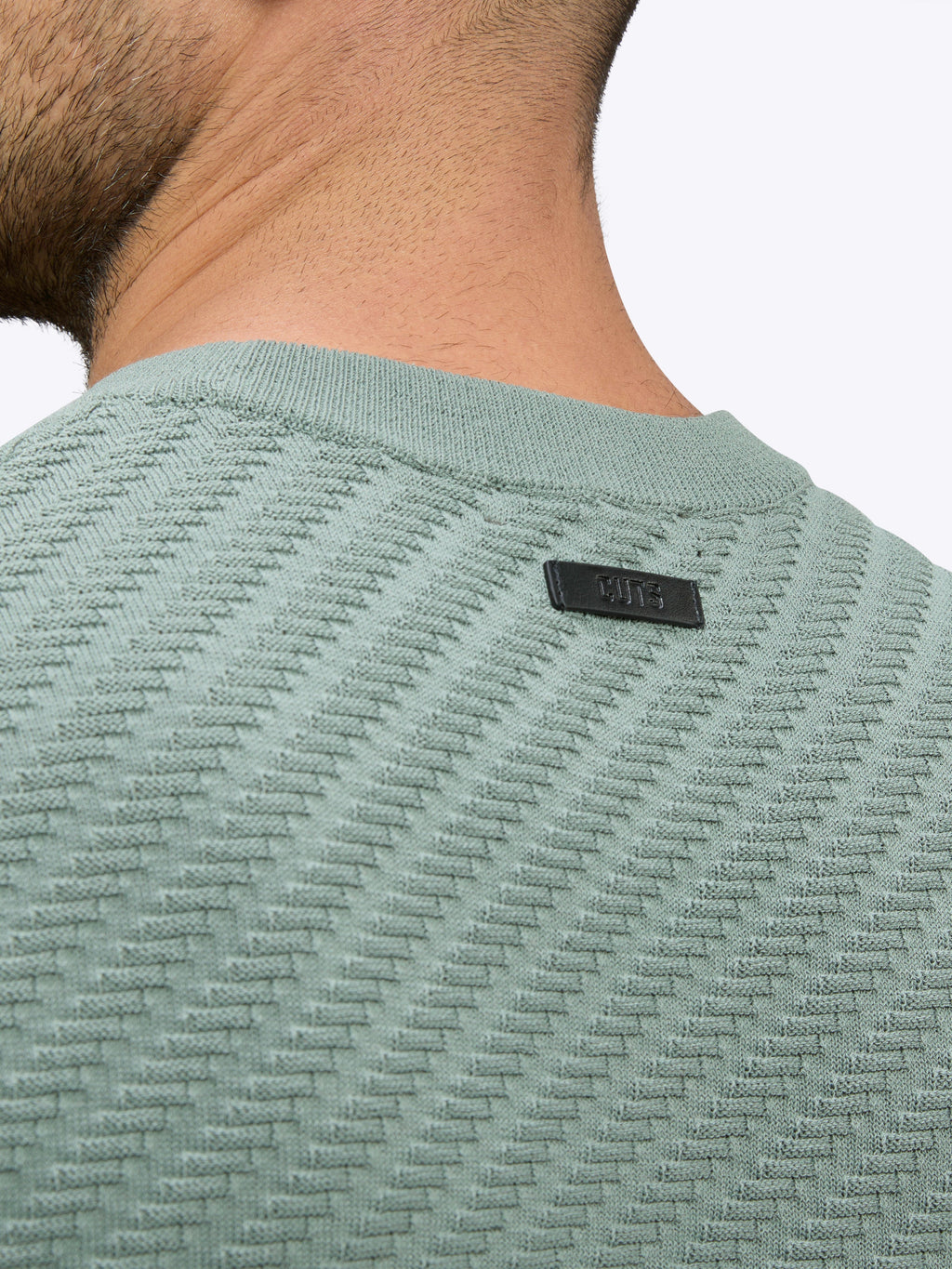 Riviera Knit Textured Tee | Basil Signature-Fit