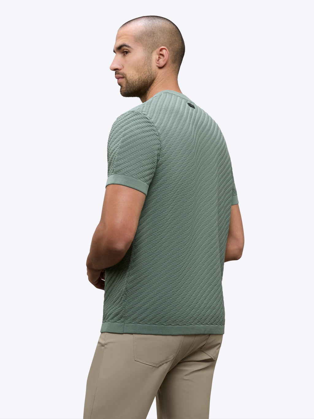 Riviera Knit Textured Tee | Basil Signature-Fit