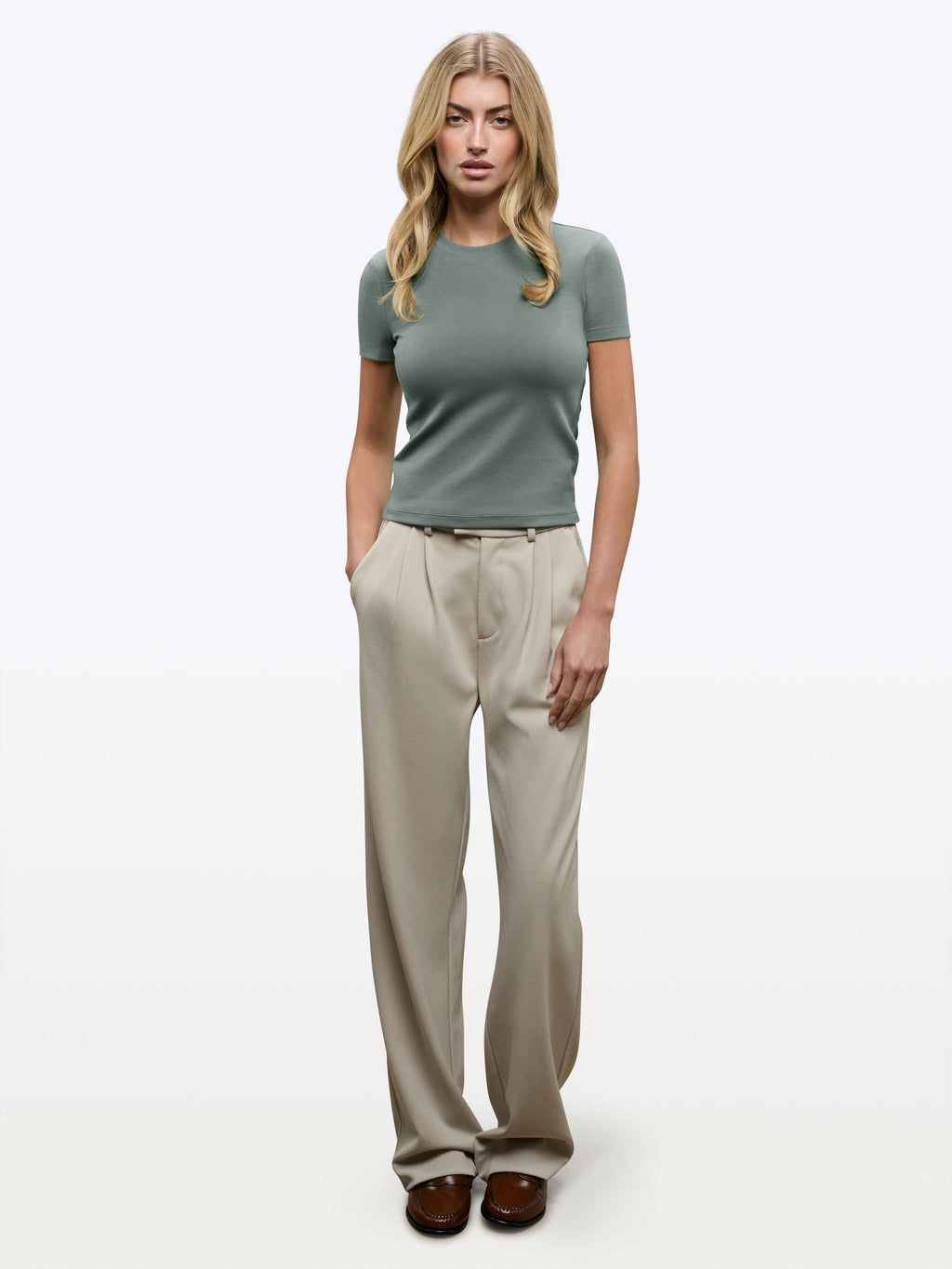 Tomboy Tee | Sage Slim-fit Tomboy-Cotton™