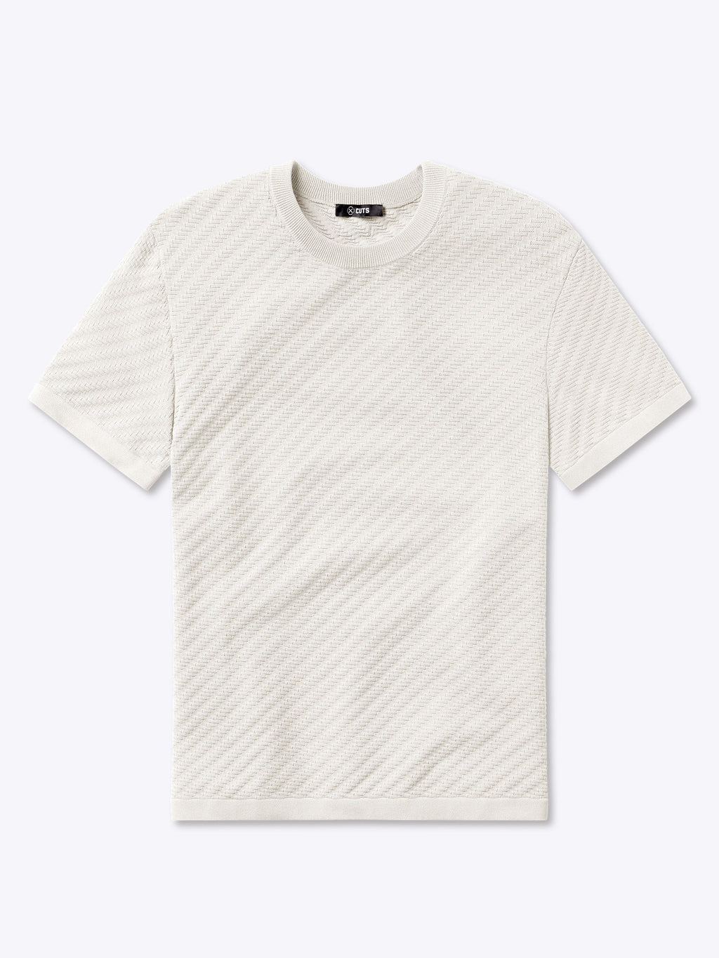 Riviera Knit Textured Tee | Ecru Signature-Fit