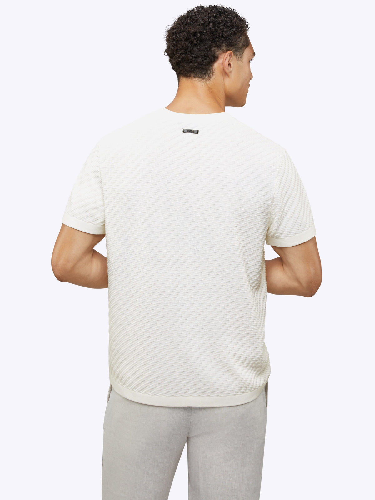 Riviera Knit Textured Tee | Ecru Signature-Fit