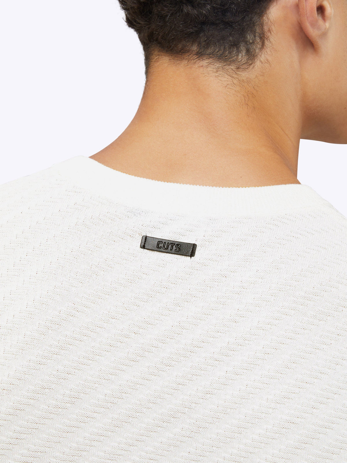 Riviera Knit Textured Tee | Ecru Signature-Fit