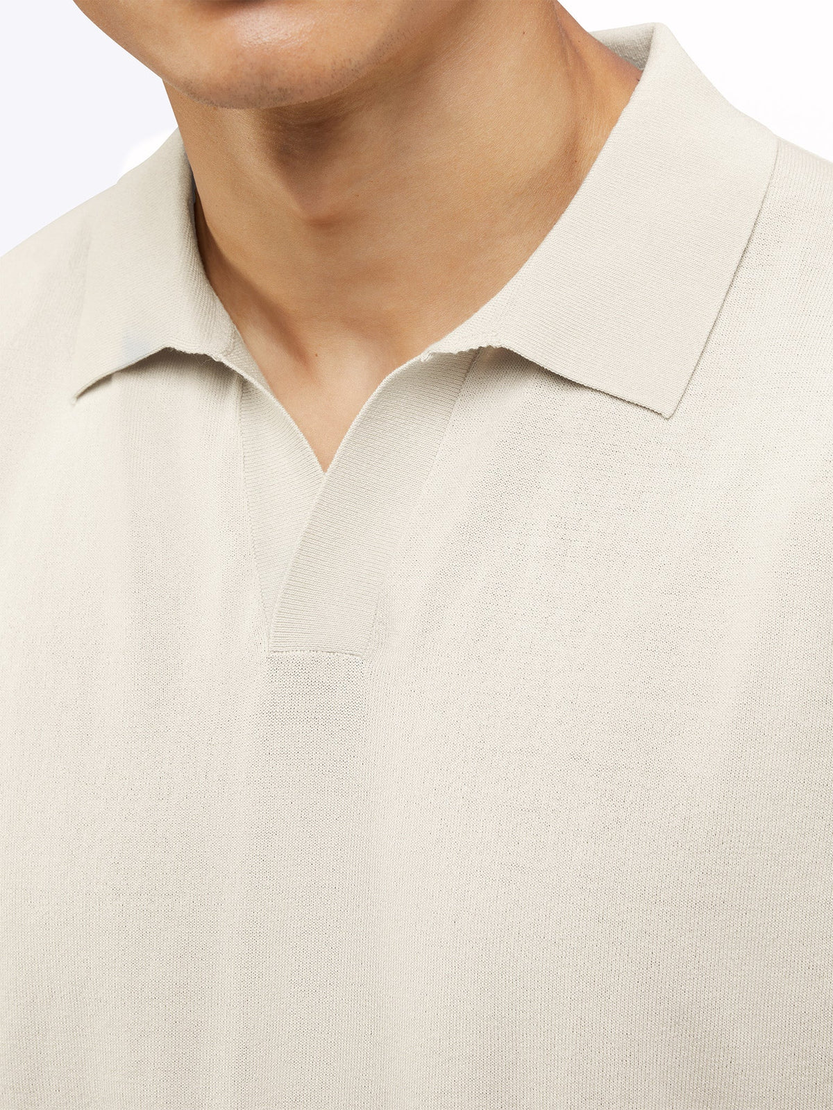 Riviera Knit Polo | Eggshell Signature-Fit