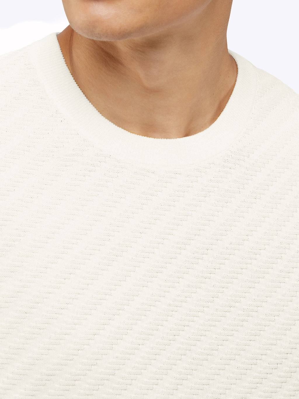 Riviera Knit Textured Tee | Eggshell Signature-Fit