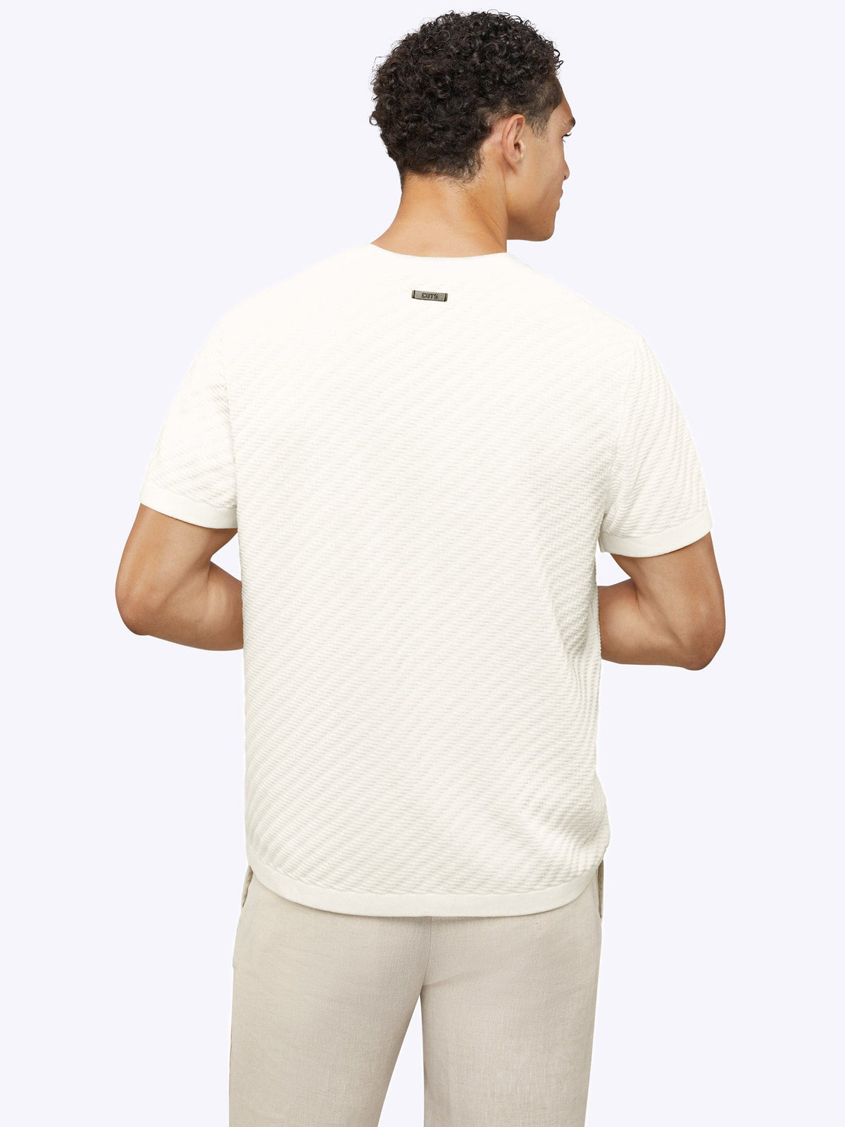Riviera Knit Textured Tee | Eggshell Signature-Fit