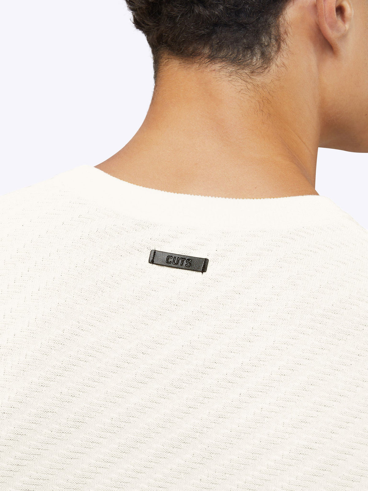 Riviera Knit Textured Tee | Eggshell Signature-Fit