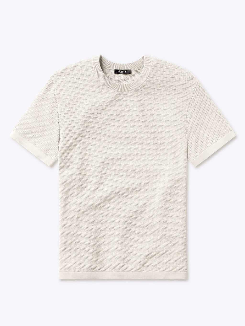 Riviera Knit Textured Tee | Eggshell Signature-Fit