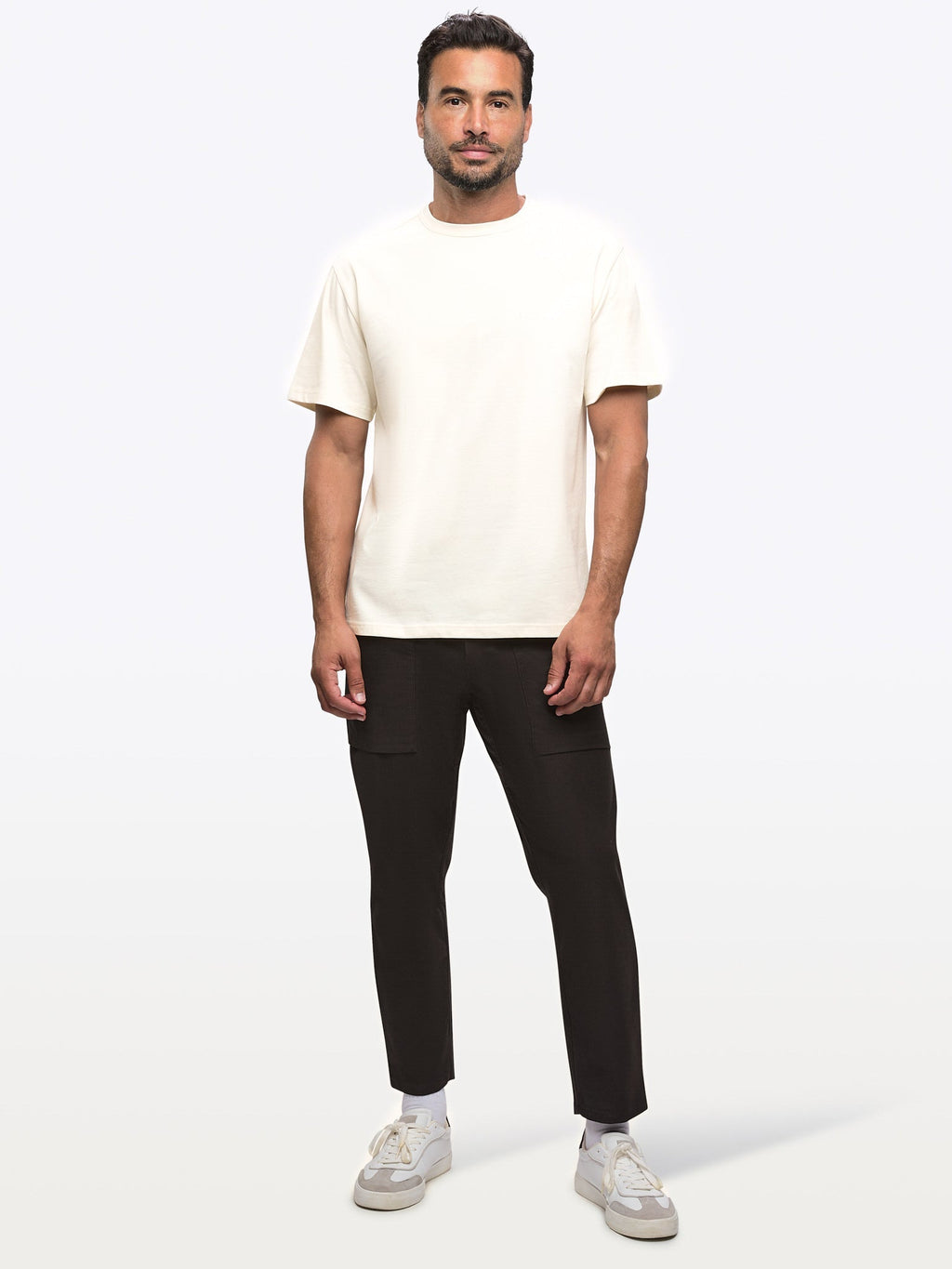 Script Overtime Tee | Eggshell Relaxed-Fit