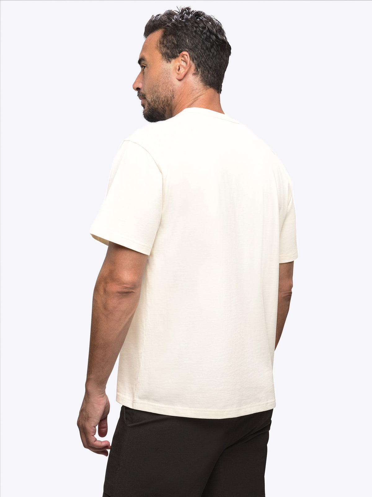 Script Overtime Tee | Eggshell Relaxed-Fit