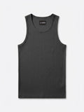 Essential Fitted Rib Tank | Grey Form-Fitting