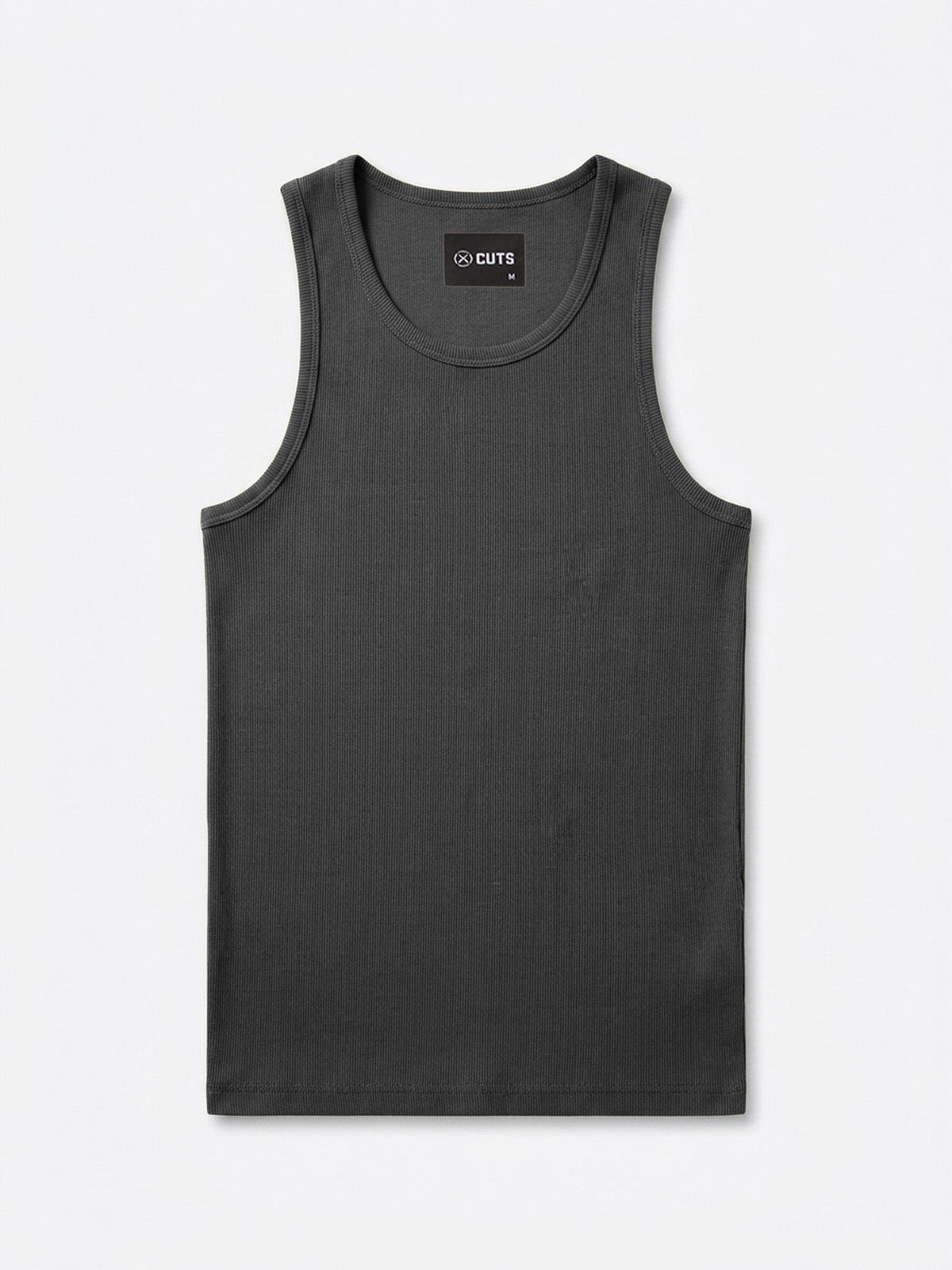 Essential Fitted Rib Tank | Grey Form-Fitting