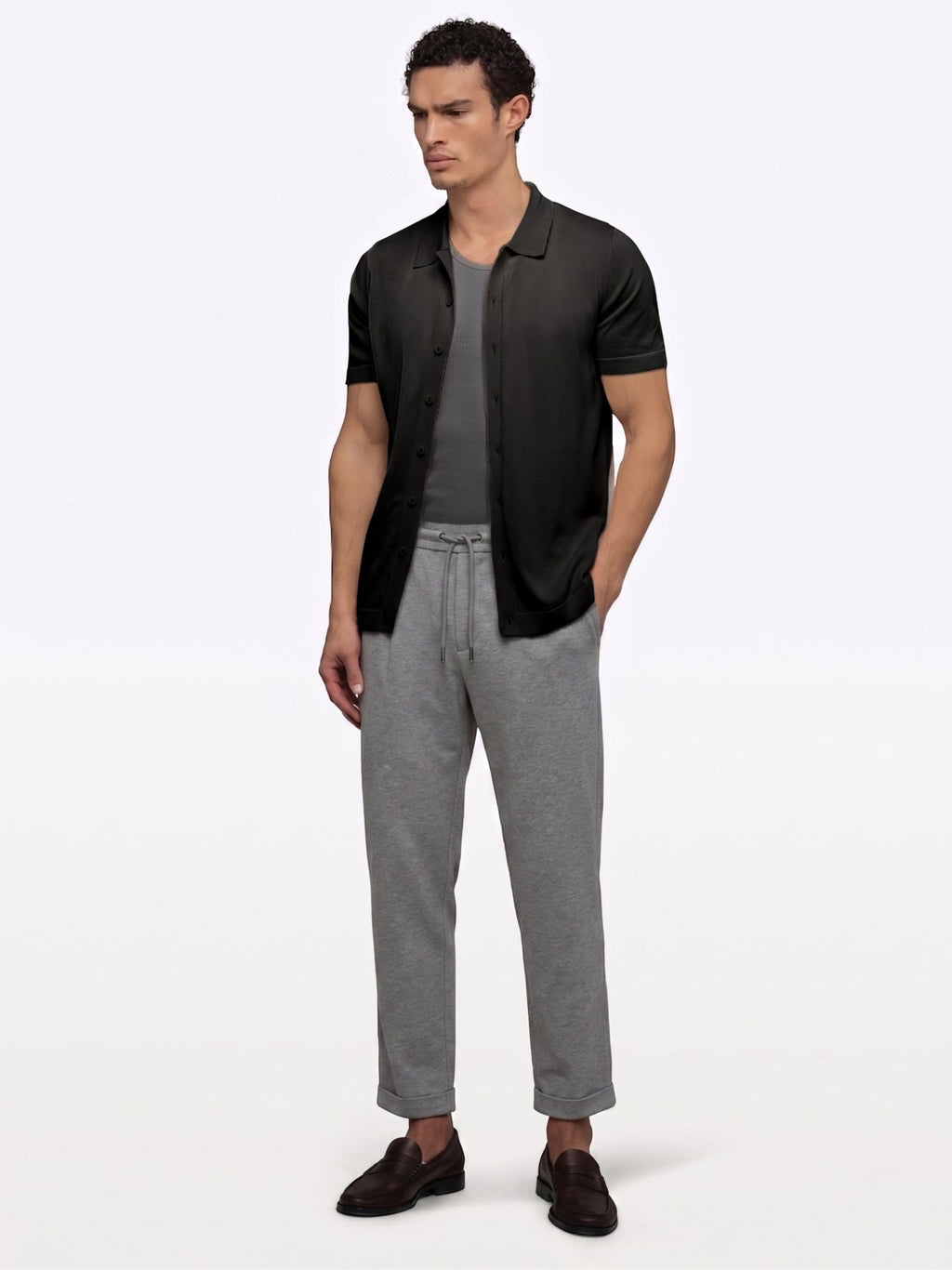 Essential Fitted Rib Tank | Grey Form-Fitting